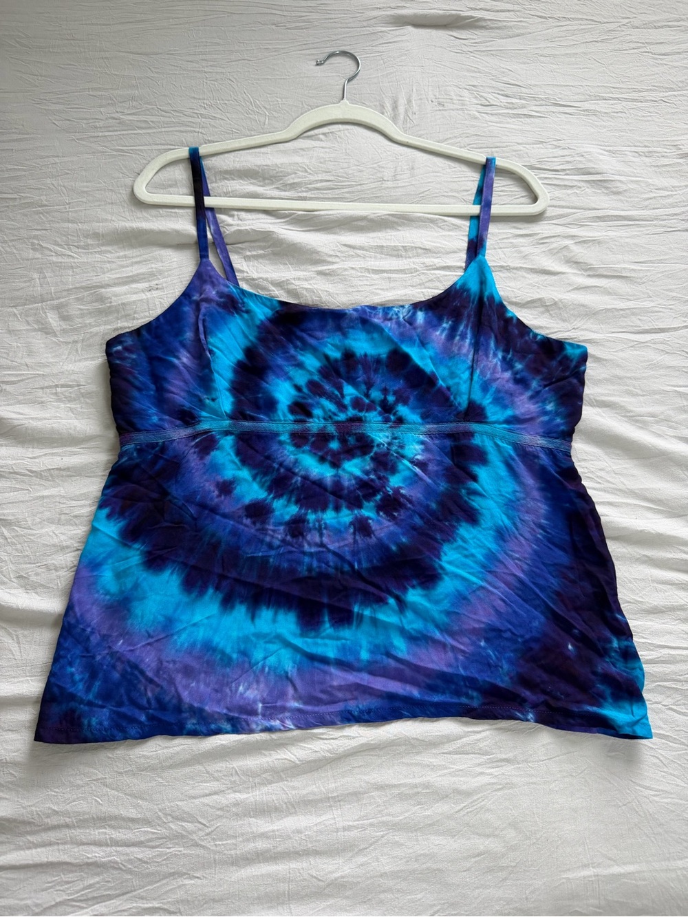 Blue & Purple Tie-Dye Spaghetti Strap Cami Top